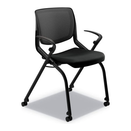 Hon Motivate Nesting/Stacking Flex-Back Chair, Onyx Seat/Black Back, Black Base MN204ONCU10B